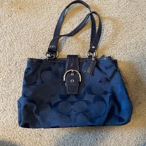 Navy Blue Coach Tote